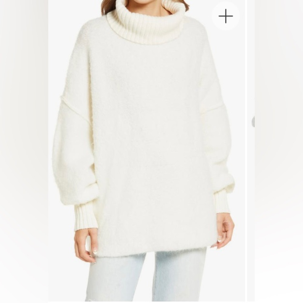 NWT XS Free People Milo Tunic Sweater in Evening Cream